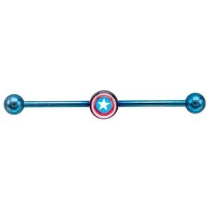Body Vibe Captain America Industrial B 14G Surgical Steel Licensed Body Piercing